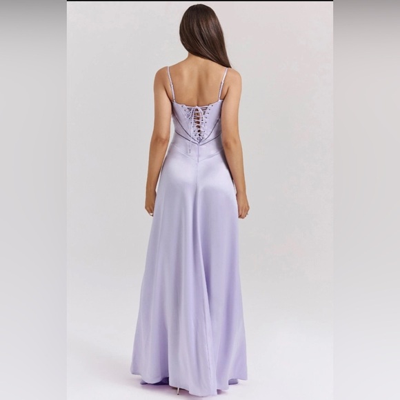 HOUSE OF CB 'Anabella' Orchid Lace Up Maxi Dress - Picture 2 of 4